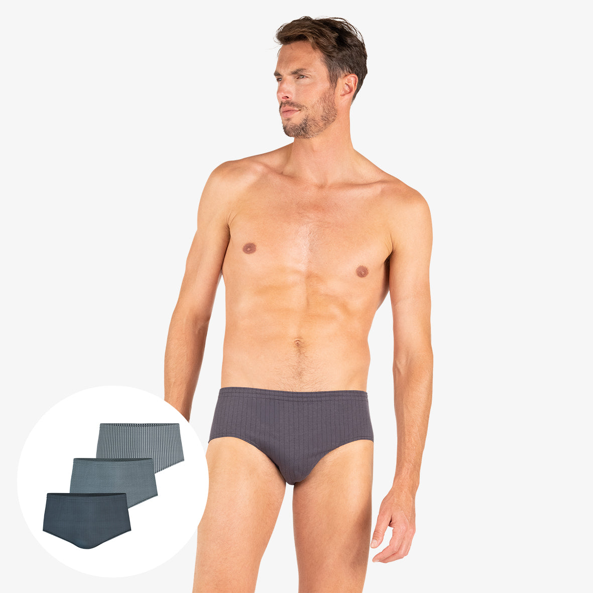 lot-de-3-slips-homme-taille-haute-trio-fantaisie-eminence-100-coton image 1