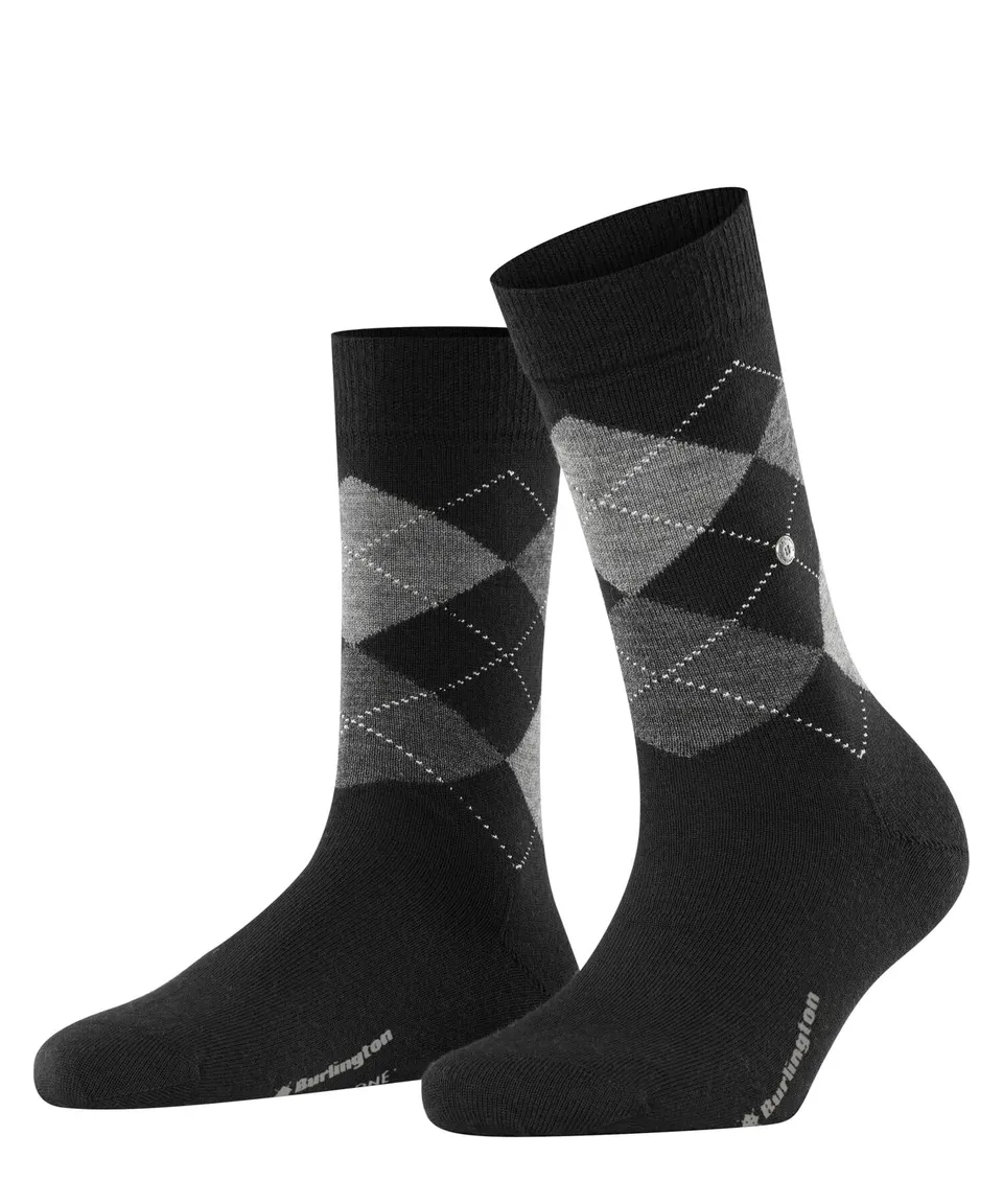 burlington-marylebone-femme-chaussettes-laine-fantaisie-noir-36-41 image 1