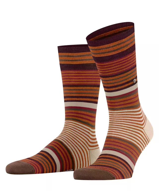 burlington-stripe-chaussettes-homme-laine-fantaisie-rouge-marigold-8916-40-46 image 1