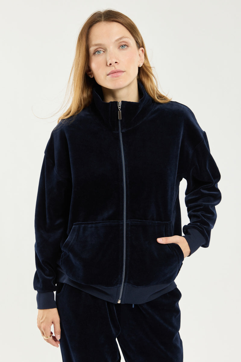 armor-lux-veste-zipp-e-velours-femme-coton image 1