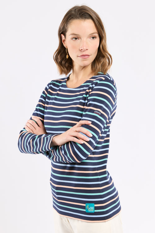armor-lux-marini-re-femme-coton-pais-manches-longues-coupe-ajust-e image 2
