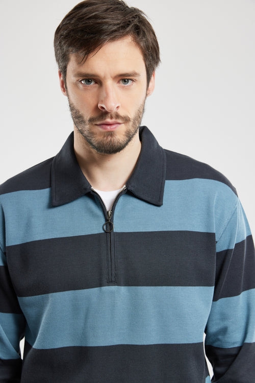 armor-lux-sweat-polo-zipp-homme-ray-gros-coton-428g-m image 3