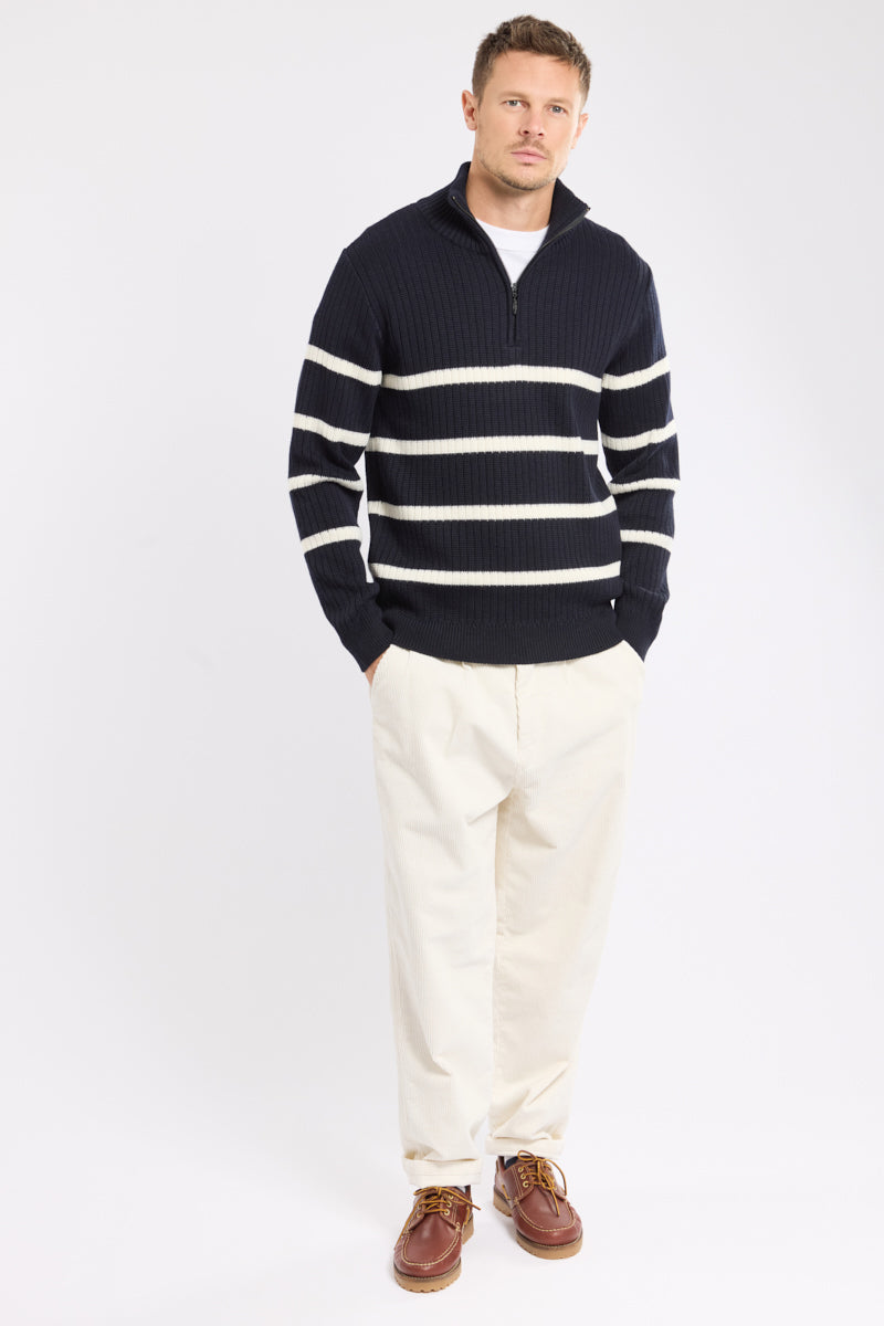 armor-lux-pull-camionneur-laine-homme-ray-col-zip image 5