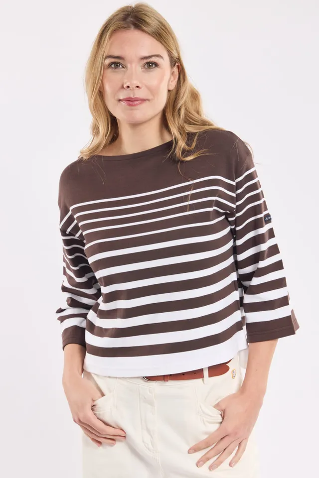 armor-lux-marini-re-manches-3-4-coupe-courte-marini-re-femme-coton image 1
