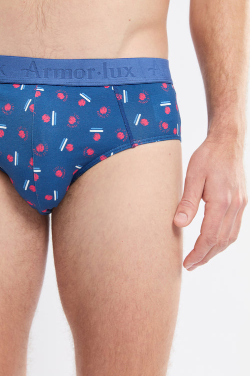 armor-lux-h-ritage-slip-homme-coton-imprim-pompon image 3