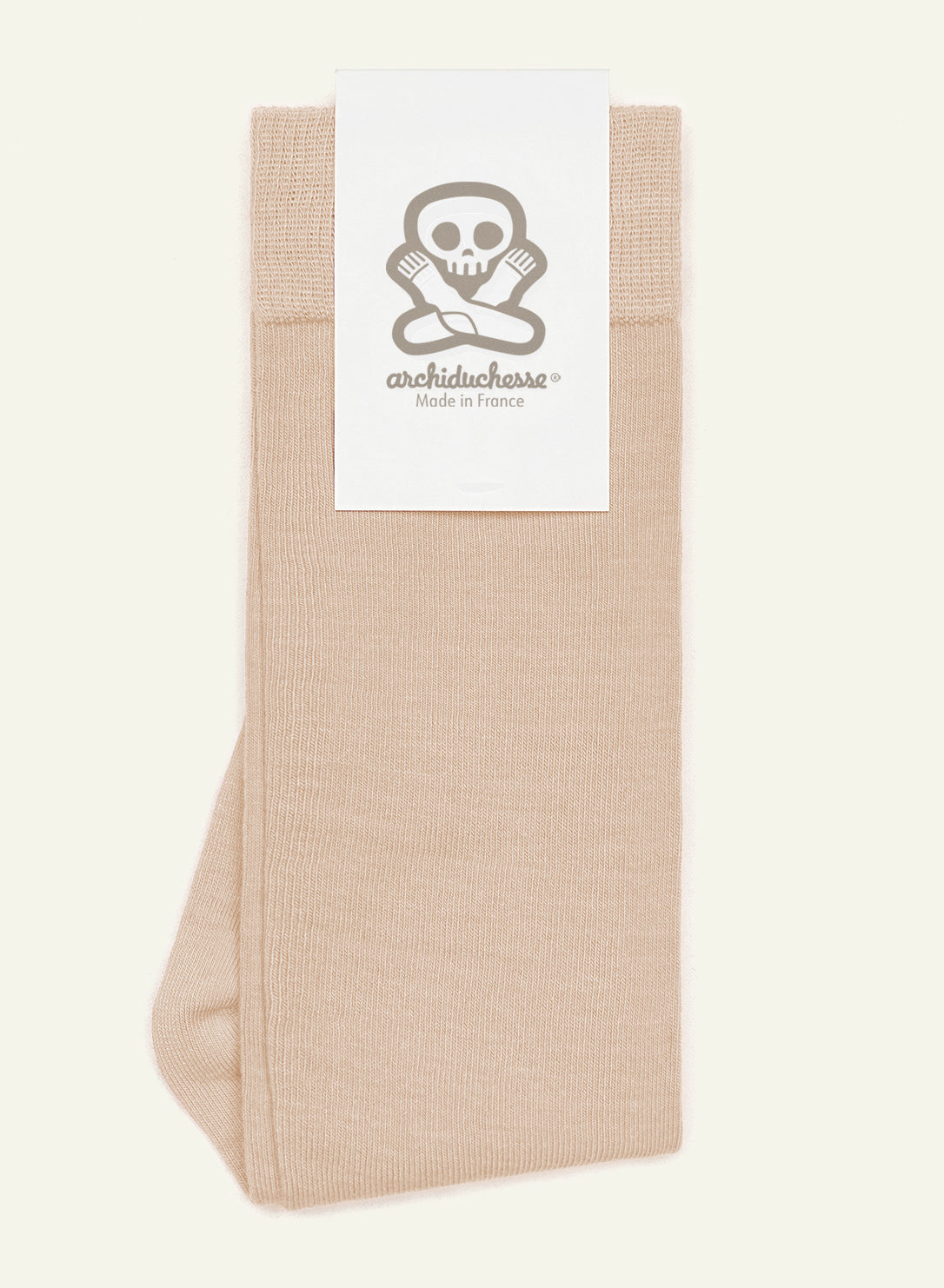 archiduchesse-de-ville-beige-caf-au-lait-chaussettes-mi-mollet image 4