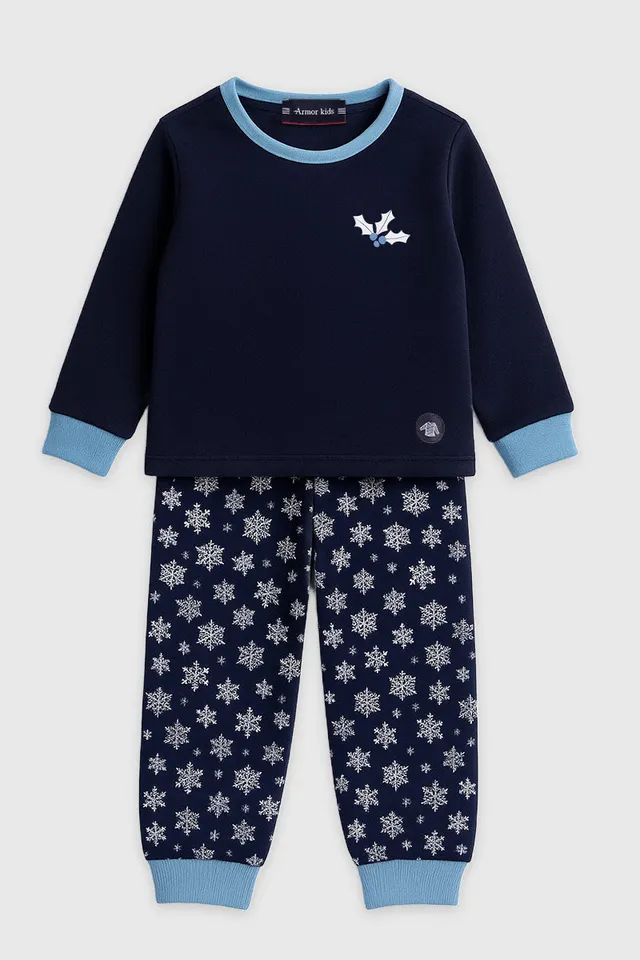 armor-lux-pyjama-kids-coton-pais-interlock-flocons image 1