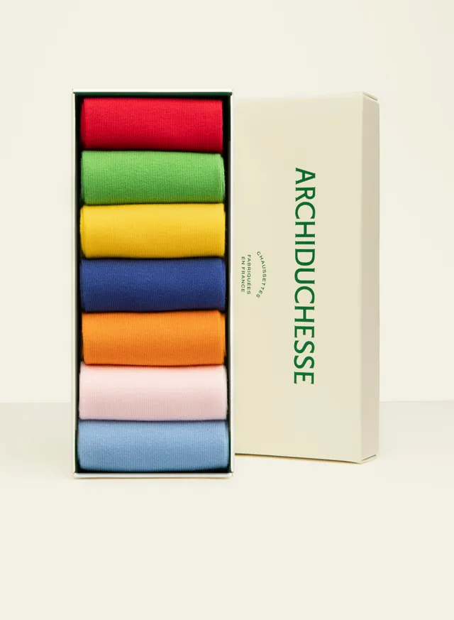 archiduchesse-semainier-happy-color-de-ville-7-paires-coton image 1