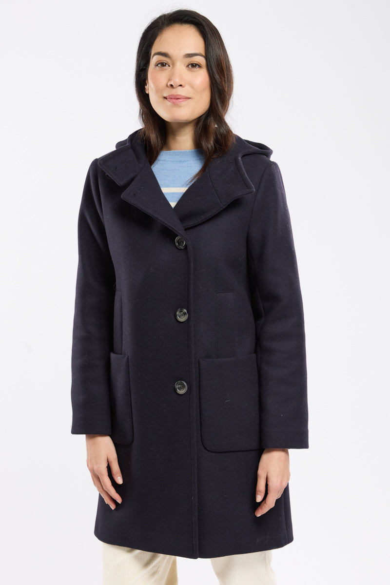 armor-lux-manteau-boutonn-capuche-femme-drap-de-laine image 1