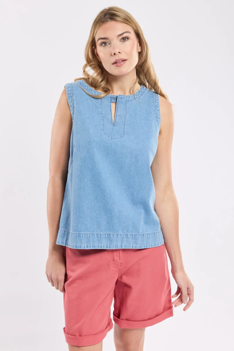 armor-lux-h-ritage-top-en-denim-coton-sans-manches-femme image 1