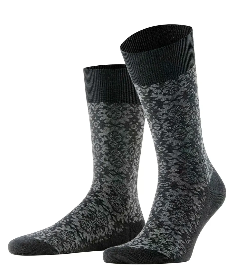 burlington-ornamental-chaussettes-homme-coton-respirant-motif-floral image 1