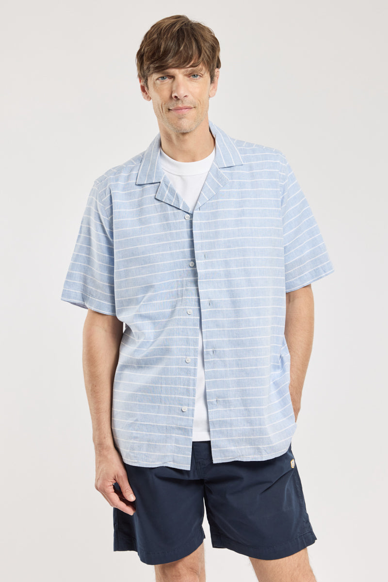 armor-lux-h-ritage-chemise-homme-ray-e-manches-courtes-coton-lin image 1