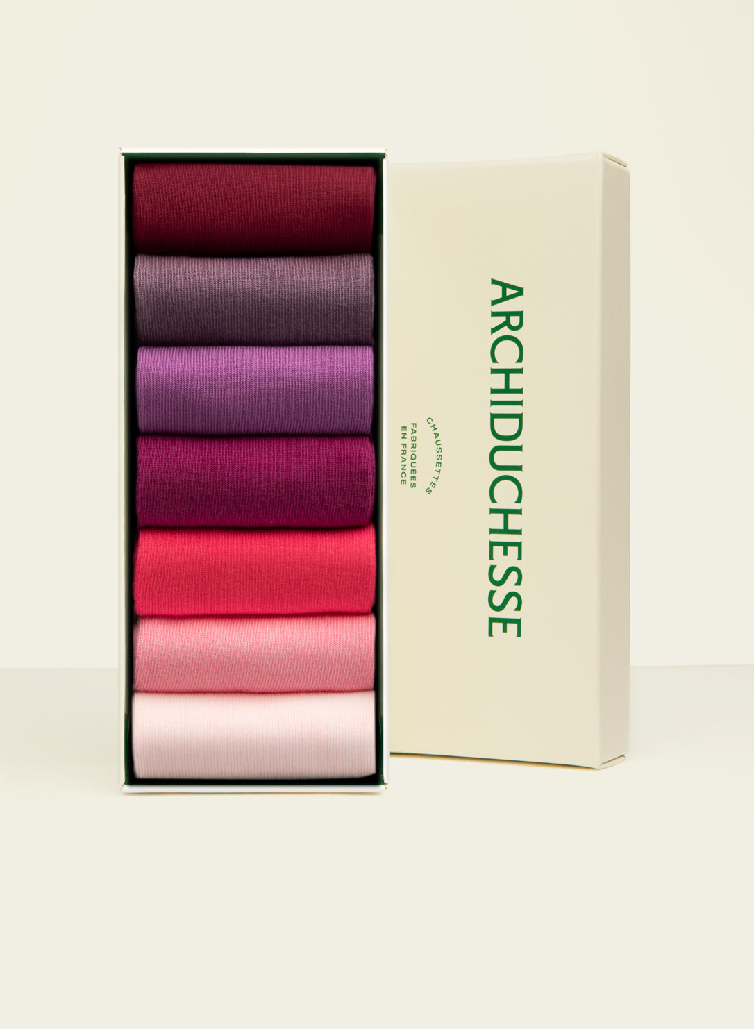 archiduchesse-semainier-rose-bonbon-chaussettes-mi-hautes-coton image 1