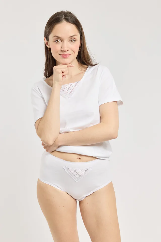 armor-lux-culotte-taille-haute-femme-coton-peign-dentelle image 1