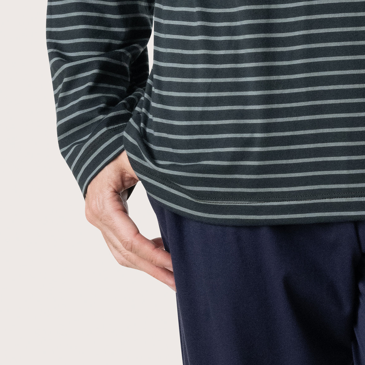 eminence-pyjama-long-homme-smileyworld-jersey-coton-vert-marine image 3