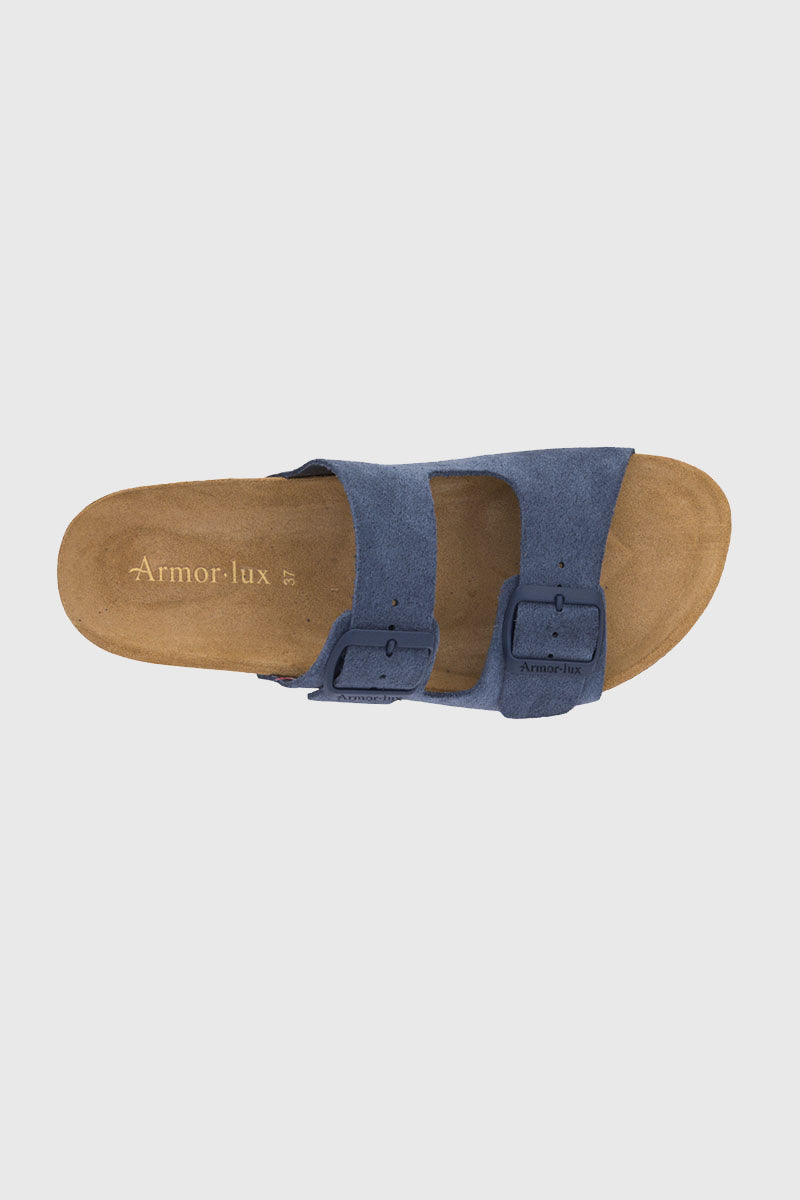armor-lux-mules-zef-femme-deux-brides-cuir-bleu-clair image 2