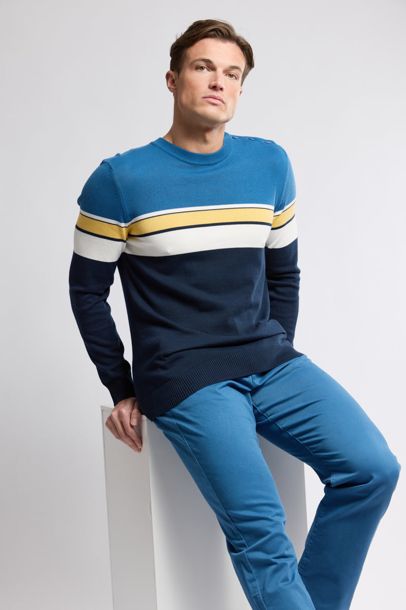 armor-lux-pull-marin-tricolore-homme-100-coton image 3