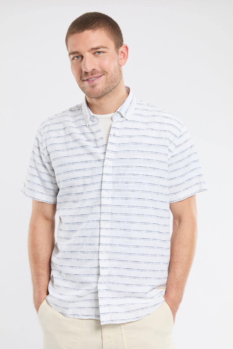 armor-lux-chemise-manches-courtes-lin-et-coton-h-ritage-ray-e-homme image 4