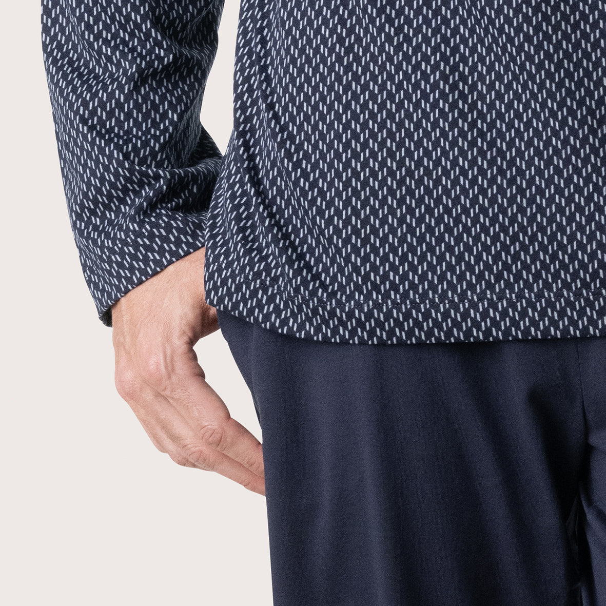 eminence-pyjama-long-homme-business-jersey-coton-marine-chevron image 3