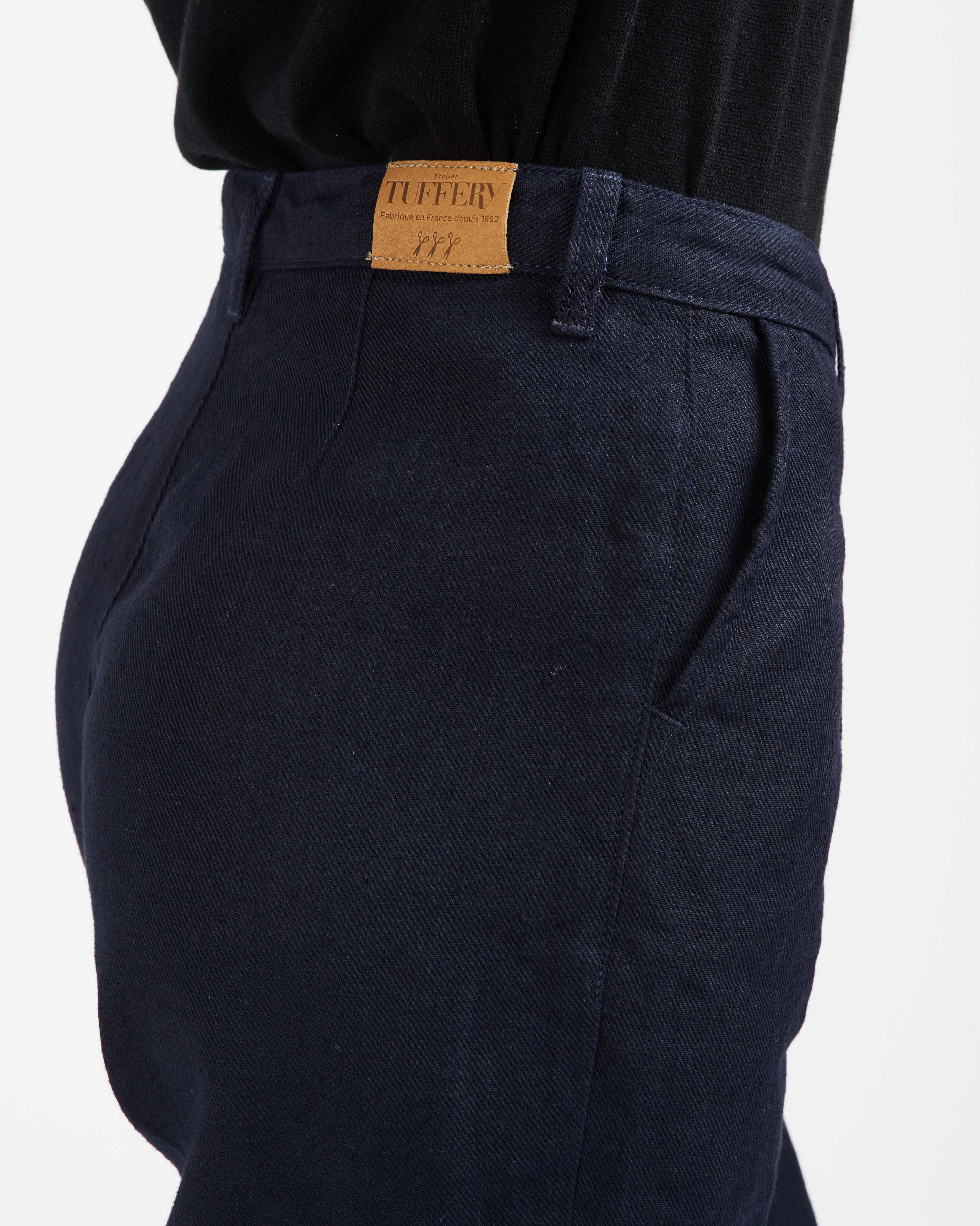 atelier-tuffery-gabi-pantalon-femme-large-taille-haute-lin-fran-ais-indigo image 5