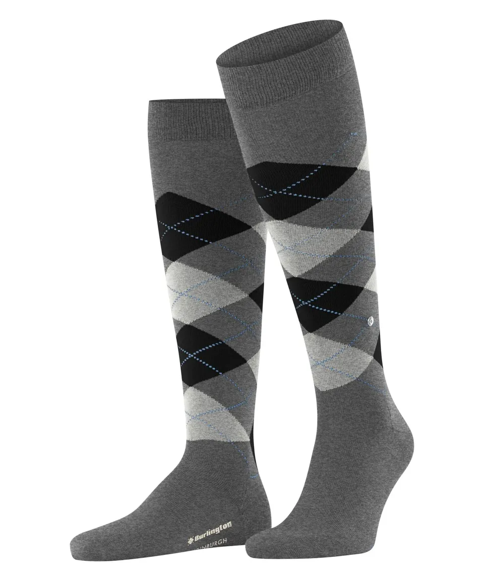 burlington-edinburgh-chaussettes-longues-homme-laine-gris-asphalt-melange-40-46 image 1