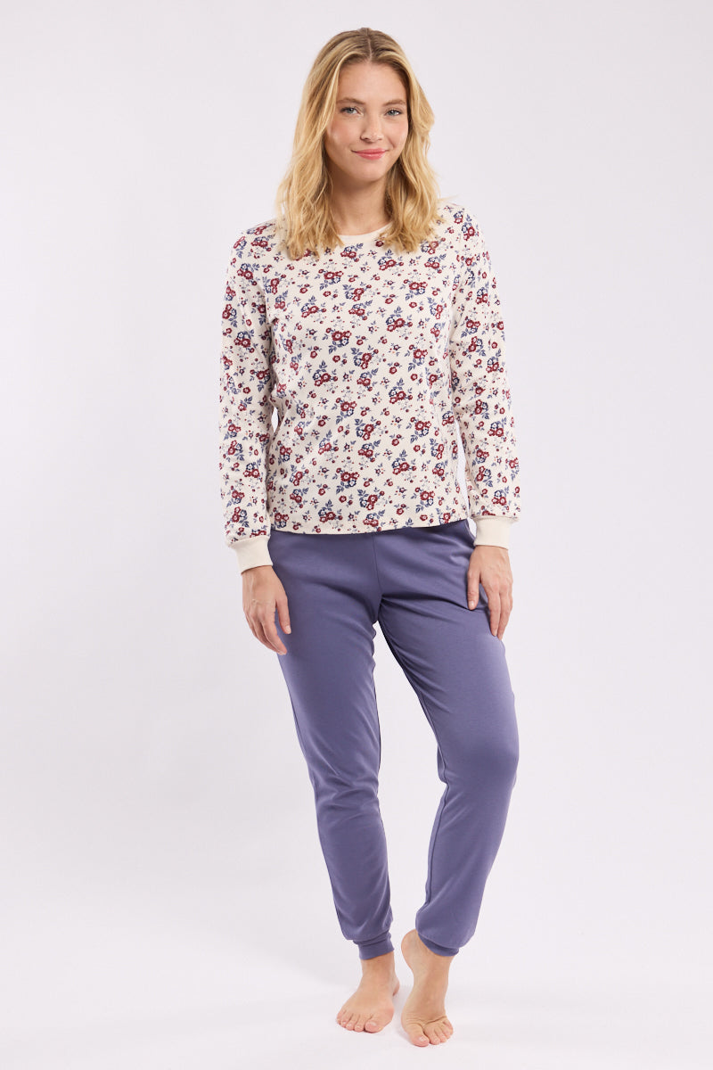 armor-lux-pyjama-fleurs-femme-coton-pais image 1