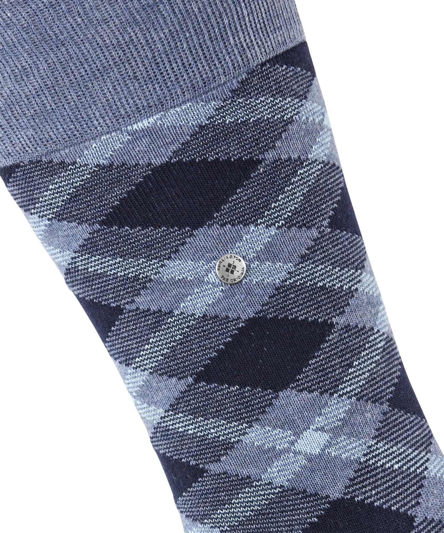 burlington-tartan-chaussettes-homme-coton-fantaisie-bleu-light-jeans-6662-40-46 image 3