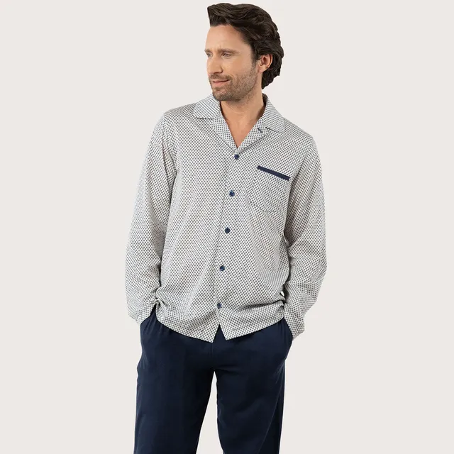 pyjama-long-col-ouvert-homme-merceris-eminence image 1