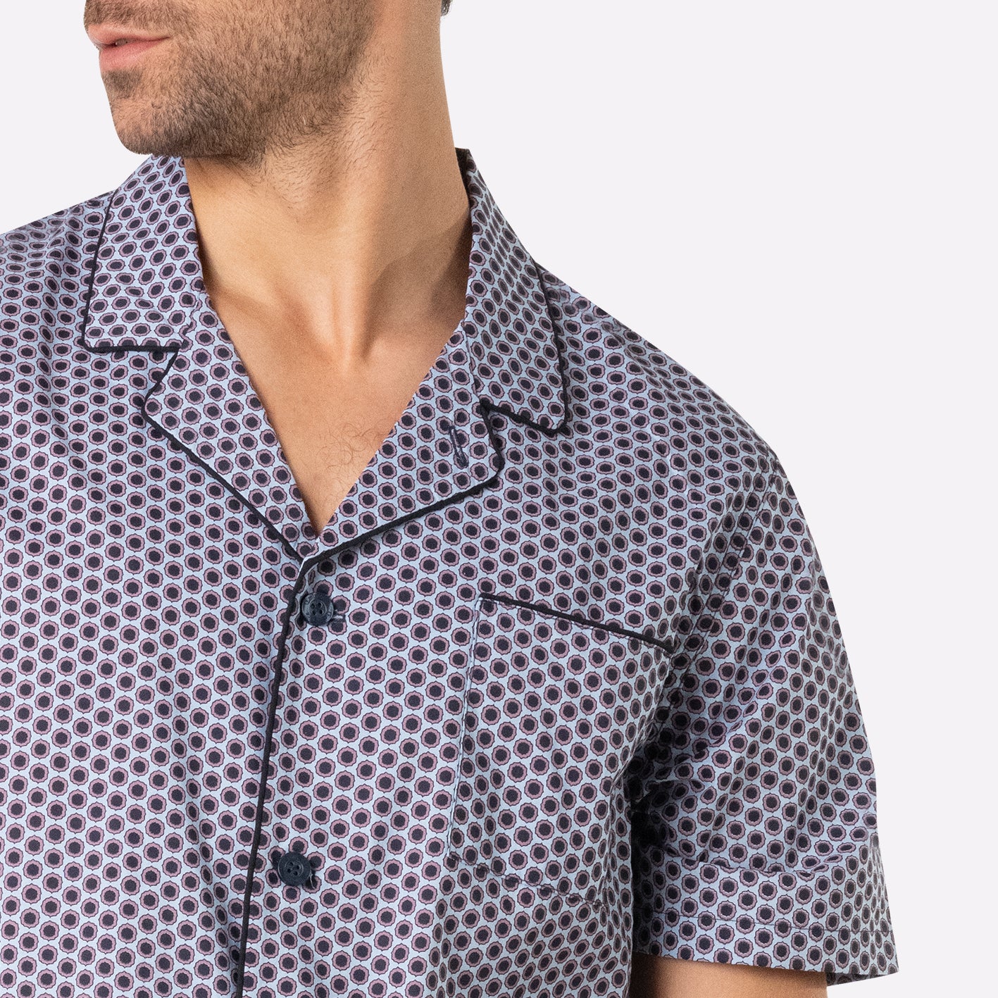 eminence-popeline-pyjama-court-ouvert-homme image 2