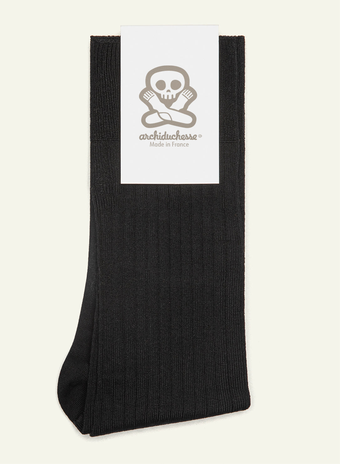 archiduchesse-chaussettes-de-luxe-fil-d-cosse-noir-r-glisse-mi-hautes image 5