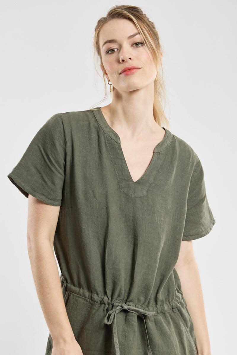 armor-lux-robe-ceintur-e-femme-lin-100-manches-courtes image 5
