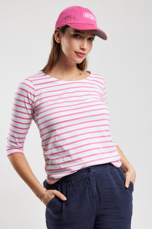 armor-lux-marini-re-femme-manches-3-4-coton-l-ger-col-bateau image 2
