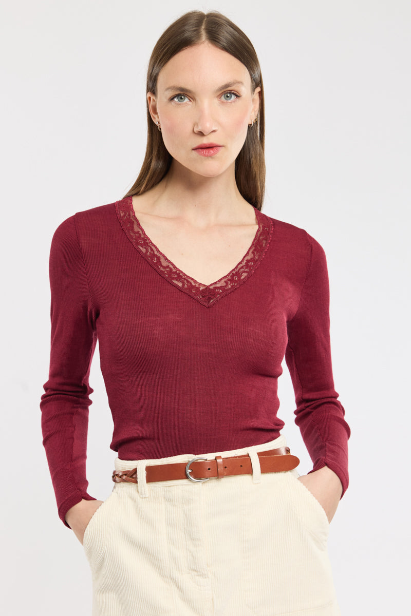 armor-lux-t-shirt-nuit-manches-longues-femme-laine-et-soie image 1