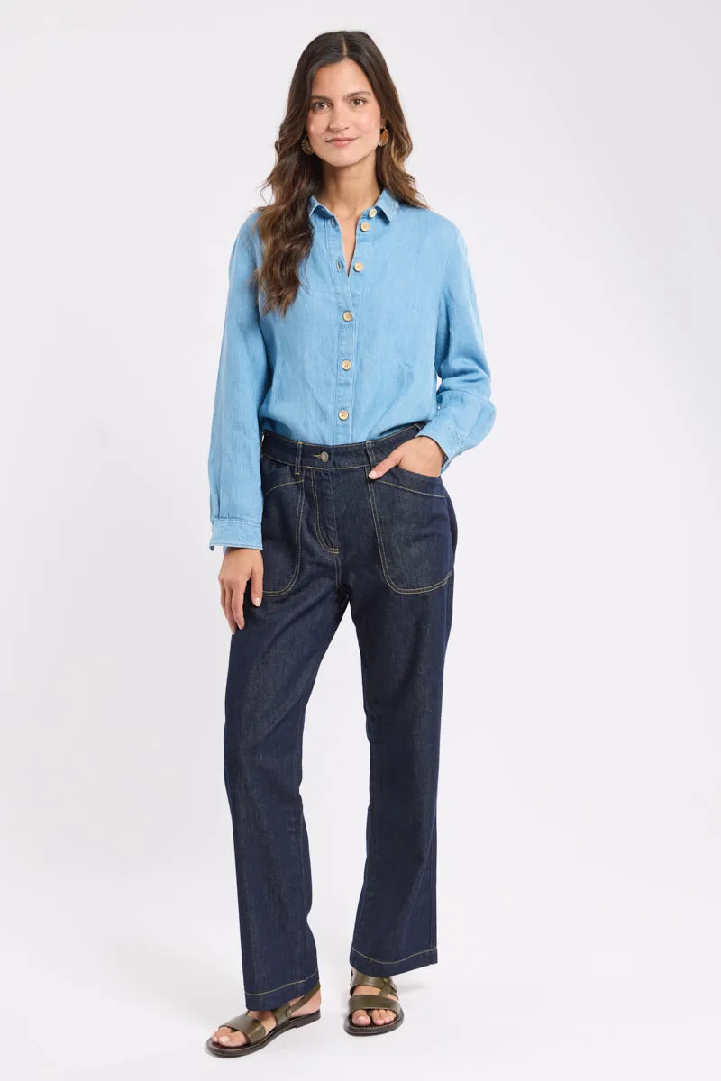 armor-lux-jean-femme-taille-lastique-coton-coupe-droite-2 image 1