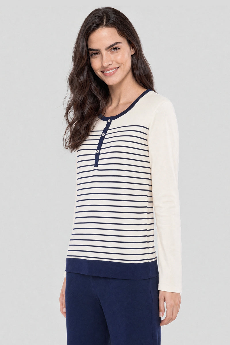 armor-lux-pyjama-ray-long-coton-femme image 3