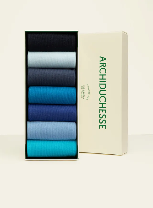 archiduchesse-semainier-le-grand-bleu-7-chaussettes-mi-hautes-coton image 1