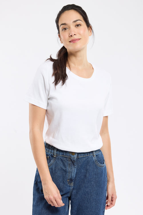 armor-lux-t-shirt-femme-coton-l-ger-col-rond-manches-courtes image 2