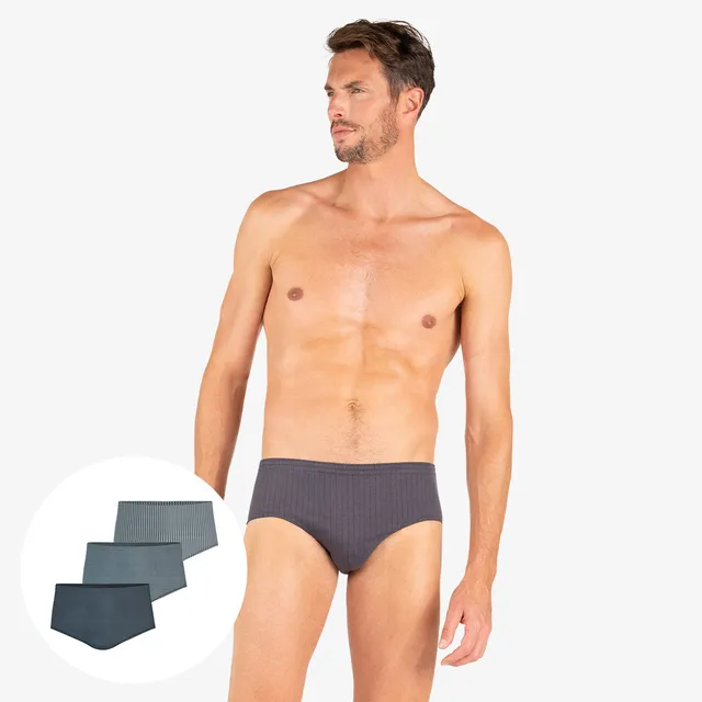 lot-de-3-slips-homme-taille-haute-trio-fantaisie-eminence-100-coton image 1