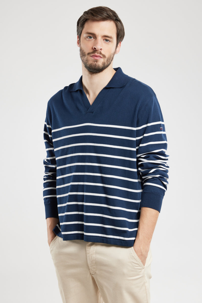 armor-lux-pull-col-vareuse-ray-coton image 1
