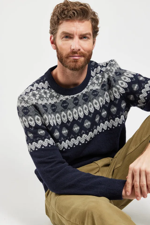 armor-lux-pull-jacquard-nordique-homme-laine-recycl-e-col-rond-2 image 1