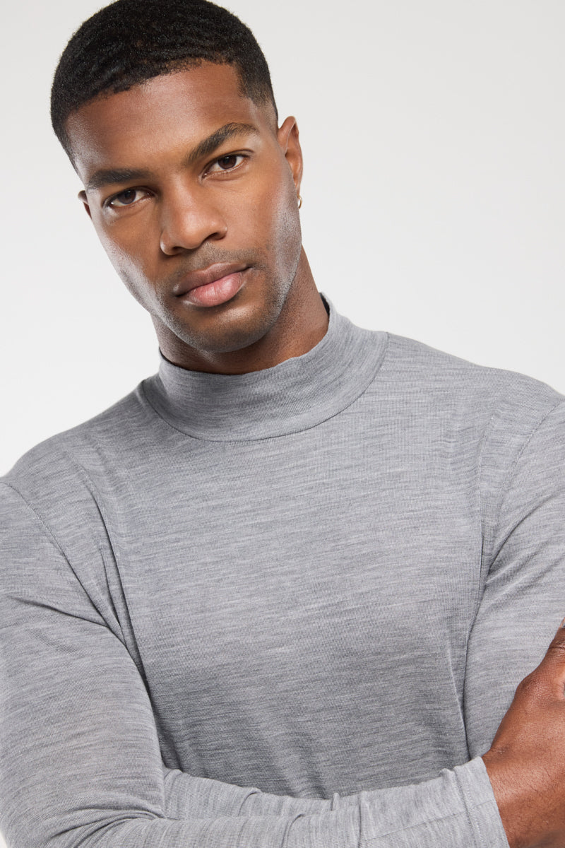 armor-lux-t-shirt-homme-col-haut-manches-longues-laine-et-soie image 2
