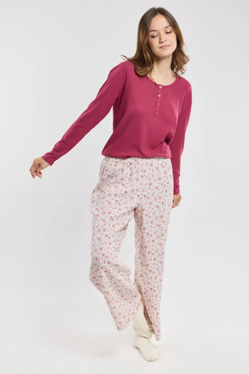 armor-lux-pyjama-fleuri-femme-coton-gaze-de-coton image 1