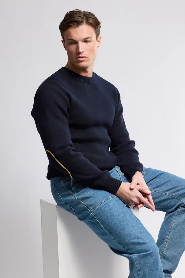 armor-lux-pull-marin-homme-coton-coudi-res-contrast-es image 1