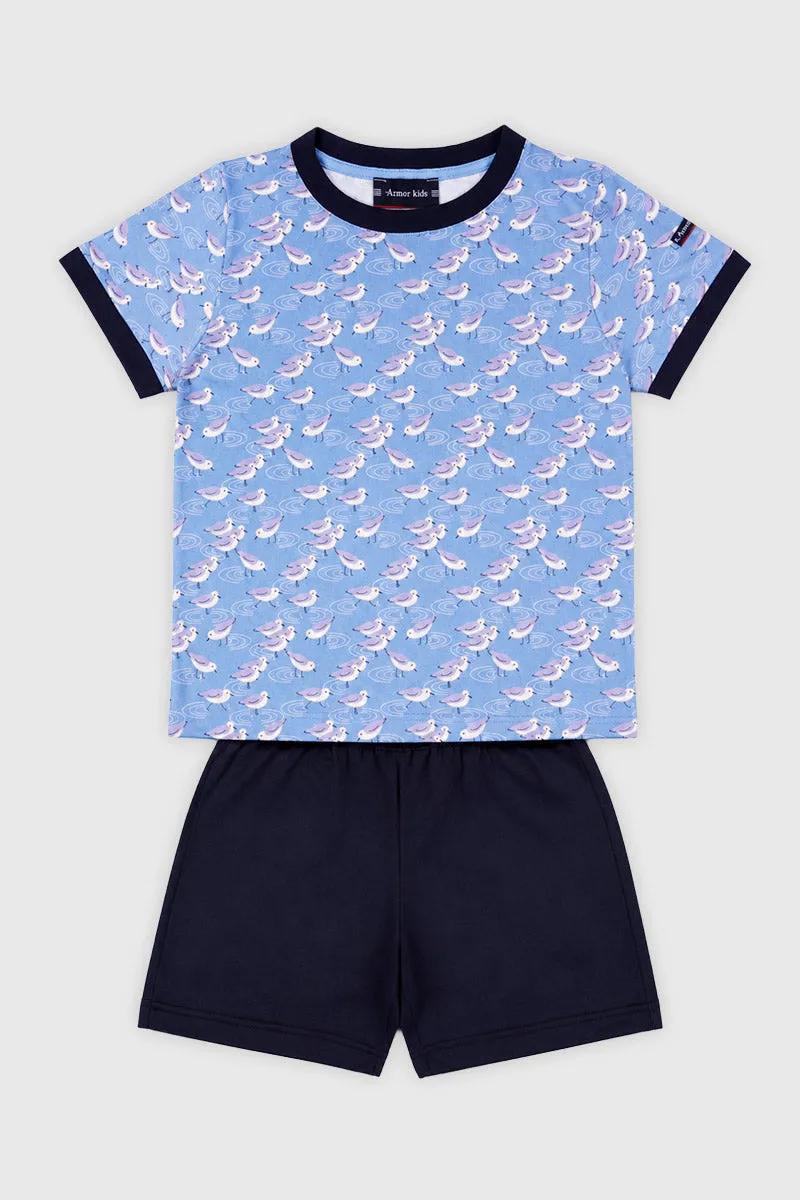 armor-lux-pyjashort-oiseaux-kids-coton-enfant image 1