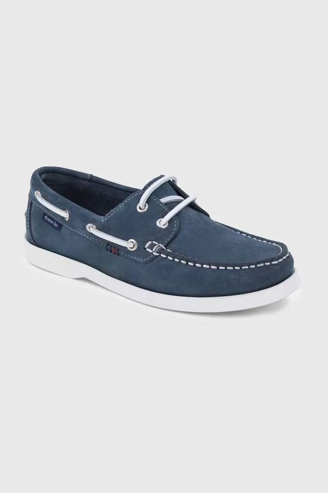 armor-lux-chaussures-bateau-fr-hel-dor-e-cuir-bleu image 1