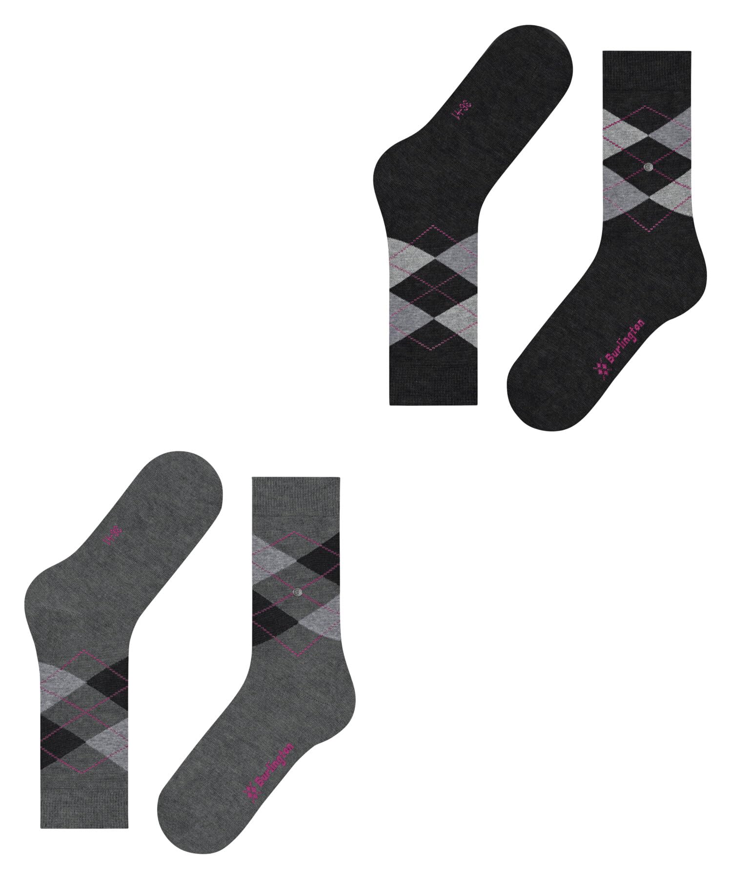 burlington-everyday-argyle-chaussettes-femme-coton-gris-x2-paires-36-41 image 6