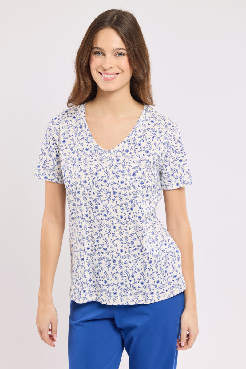 armor-lux-pyjama-corsaire-fleuri-femme-coton image 4