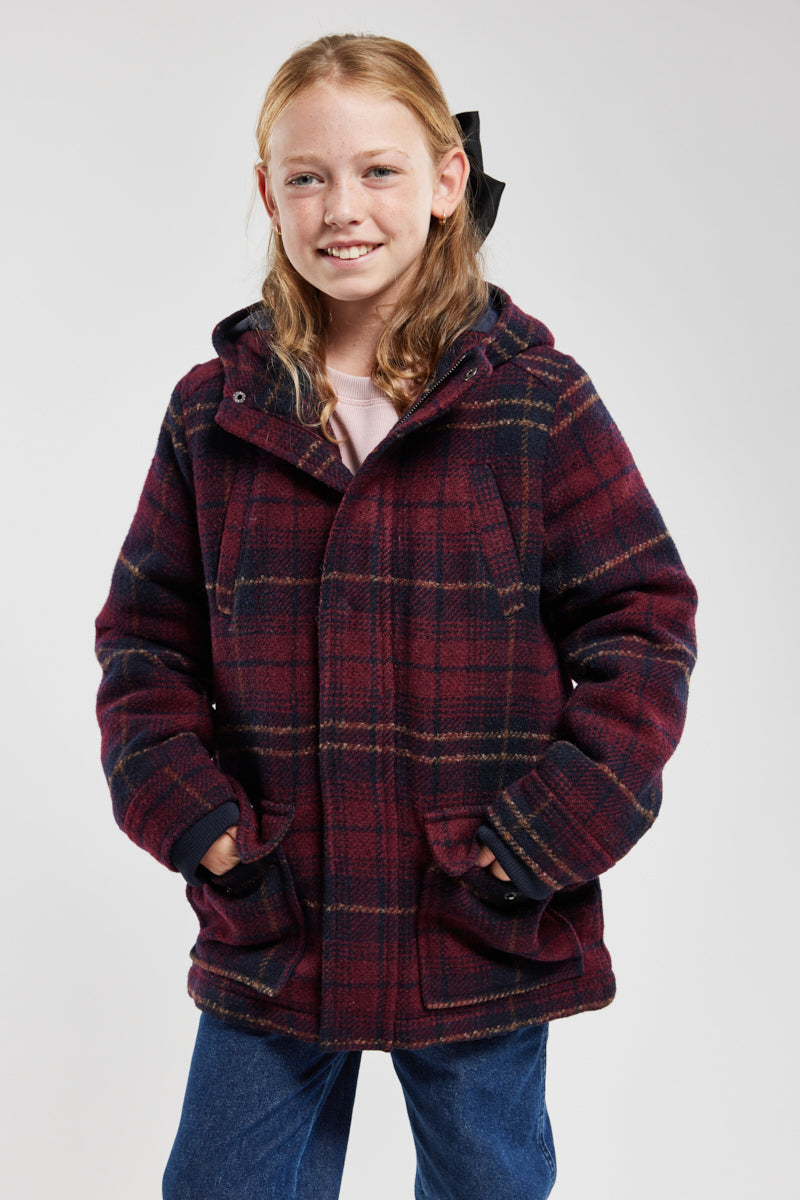 armor-lux-duffle-coat-carreaux-kids-drap-de-laine image 1