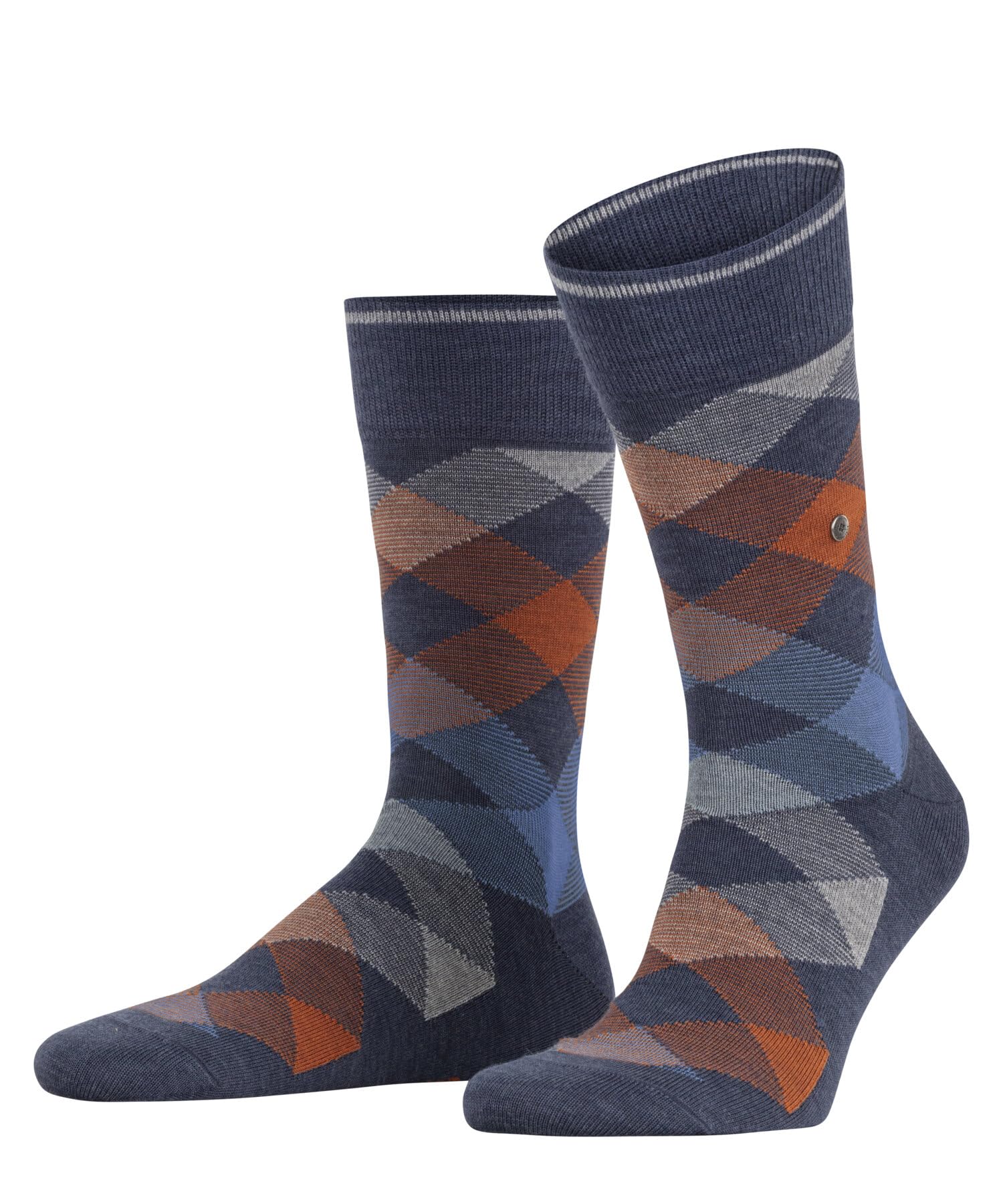 burlington-newcastle-m-chaussettes-homme-laine-fantaisie-bleu-dark-blue-melange- image 1