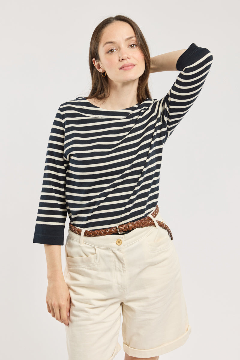 armor-lux-marini-re-femme-manches-3-4-coton-rustique-4 image 4